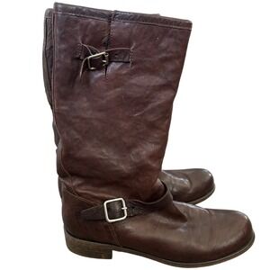 Anthropologie Latitude Femme Leather Fur Lined Boots Sz 38 Made in Italy